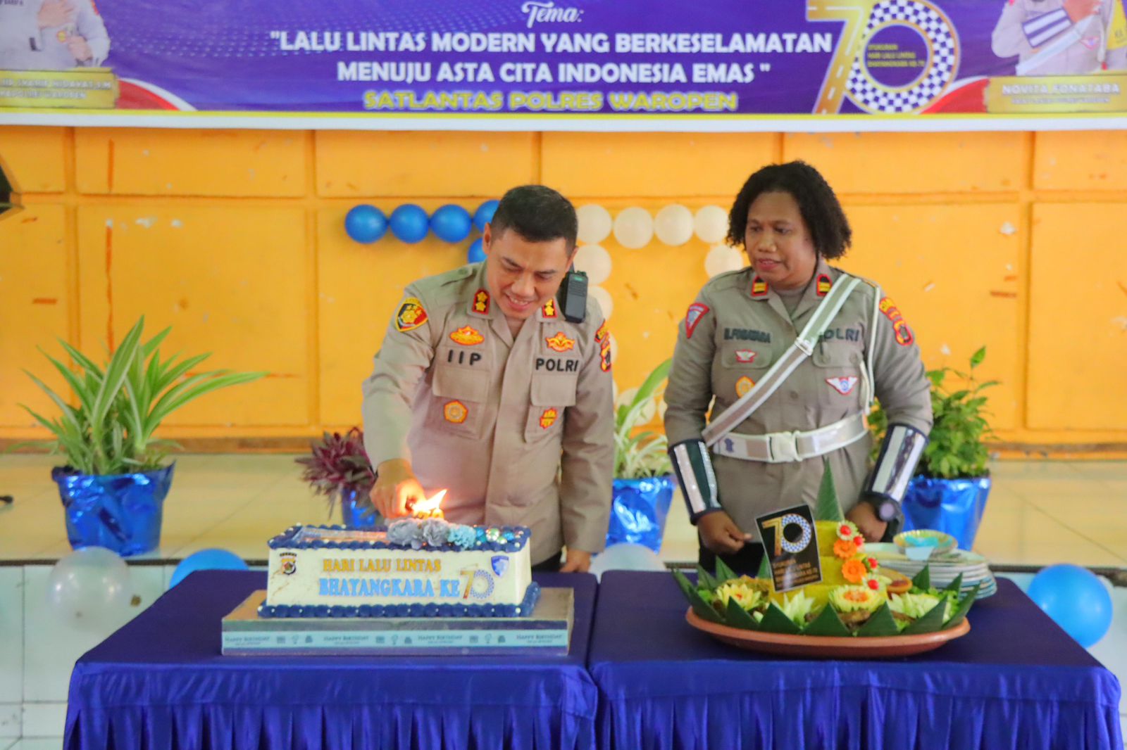 Polres Waropen Gelar Syukuran dan Doa Bersama Hari Lalu Lintas Bhayangkara ke-70 Tahun 2025