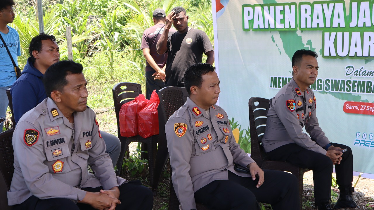 Panen Raya Jagung Kuartal III, Polres Sarmi Tegaskan Komitmen Dukung Petani