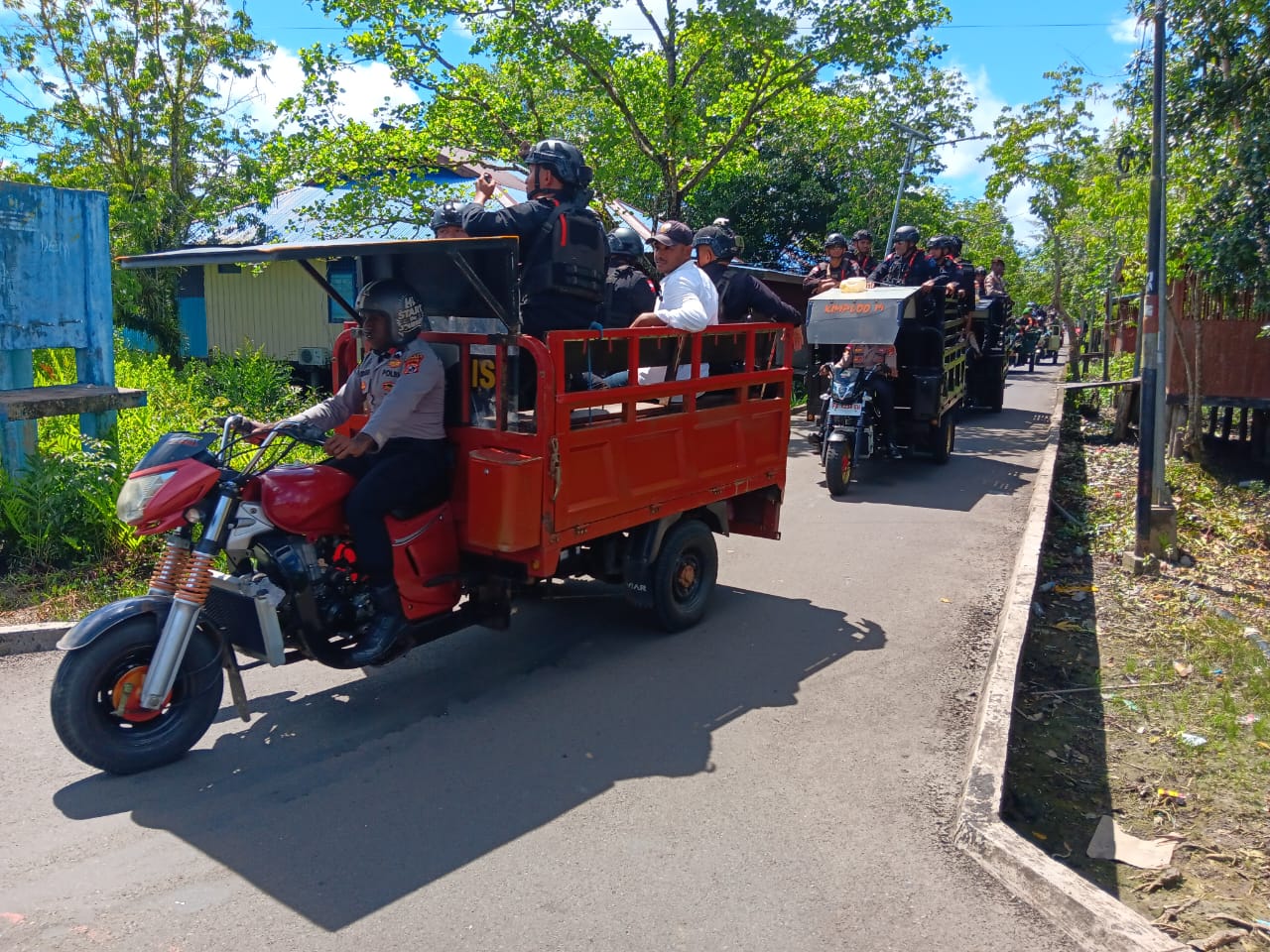 Polri, TNI, dan Satpol-PP Gelar Patroli Besar-Besaran Jaga Keamanan Kota Agats