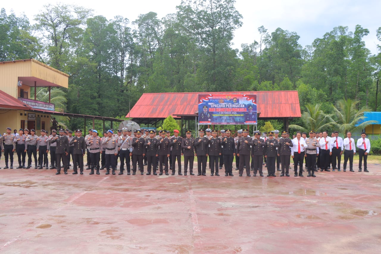 Polres Supiori Gelar Upacara Hari Kesaktian Pancasila di Lapangan Apel Mapolres