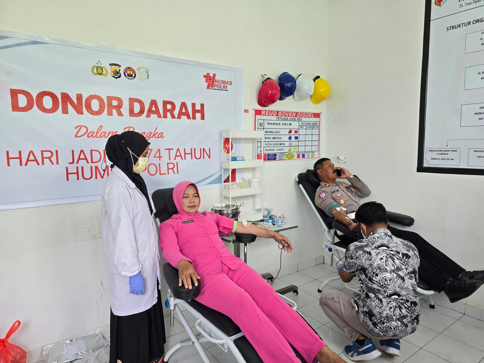 Polres bovendigoel gelar Donor Darah HUT Humas Polri ke-74