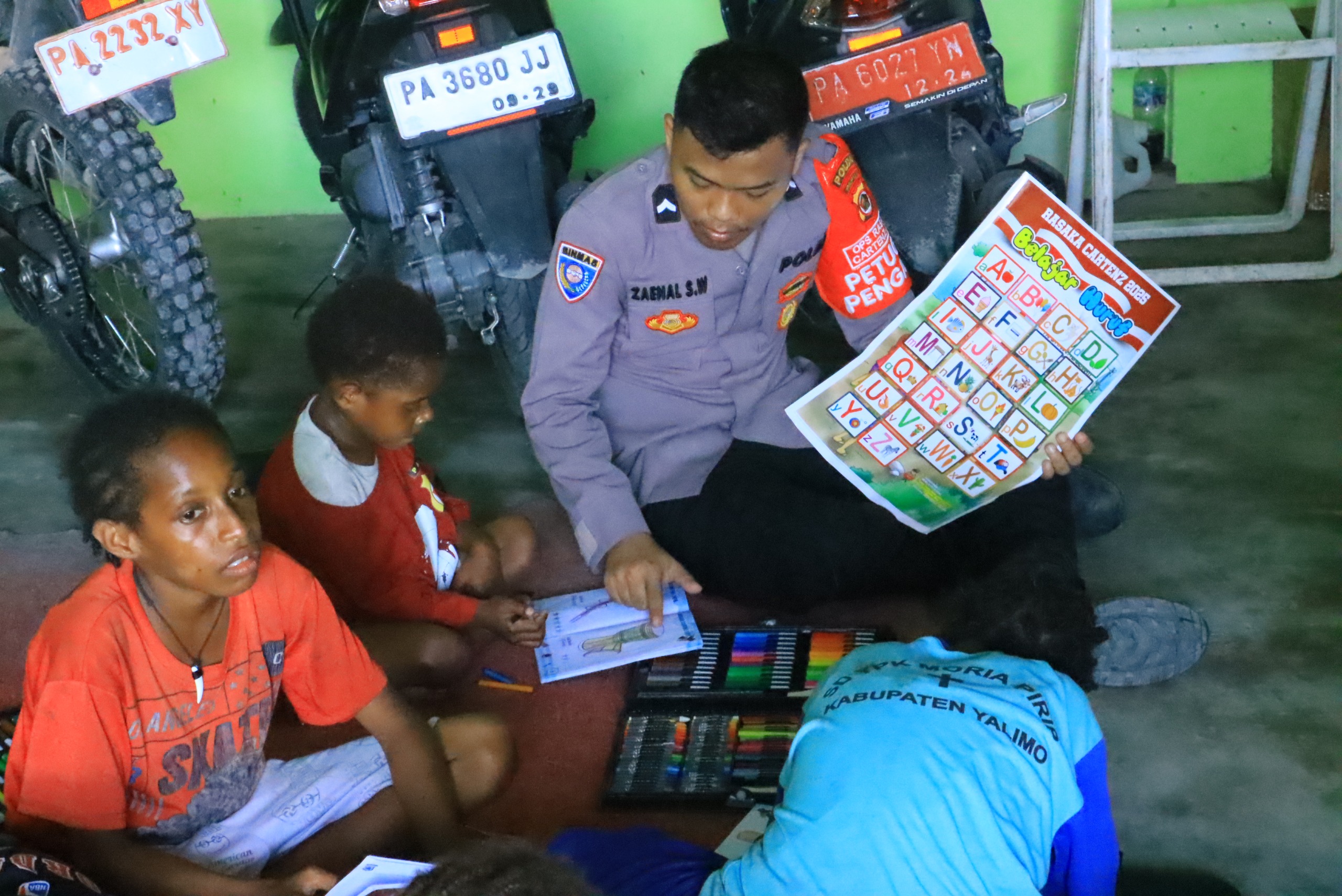 Wujud Peduli Pendidikan, Satgas Si-Ipar Gelar Kelas Ceria di Kampung Honita Yalimo