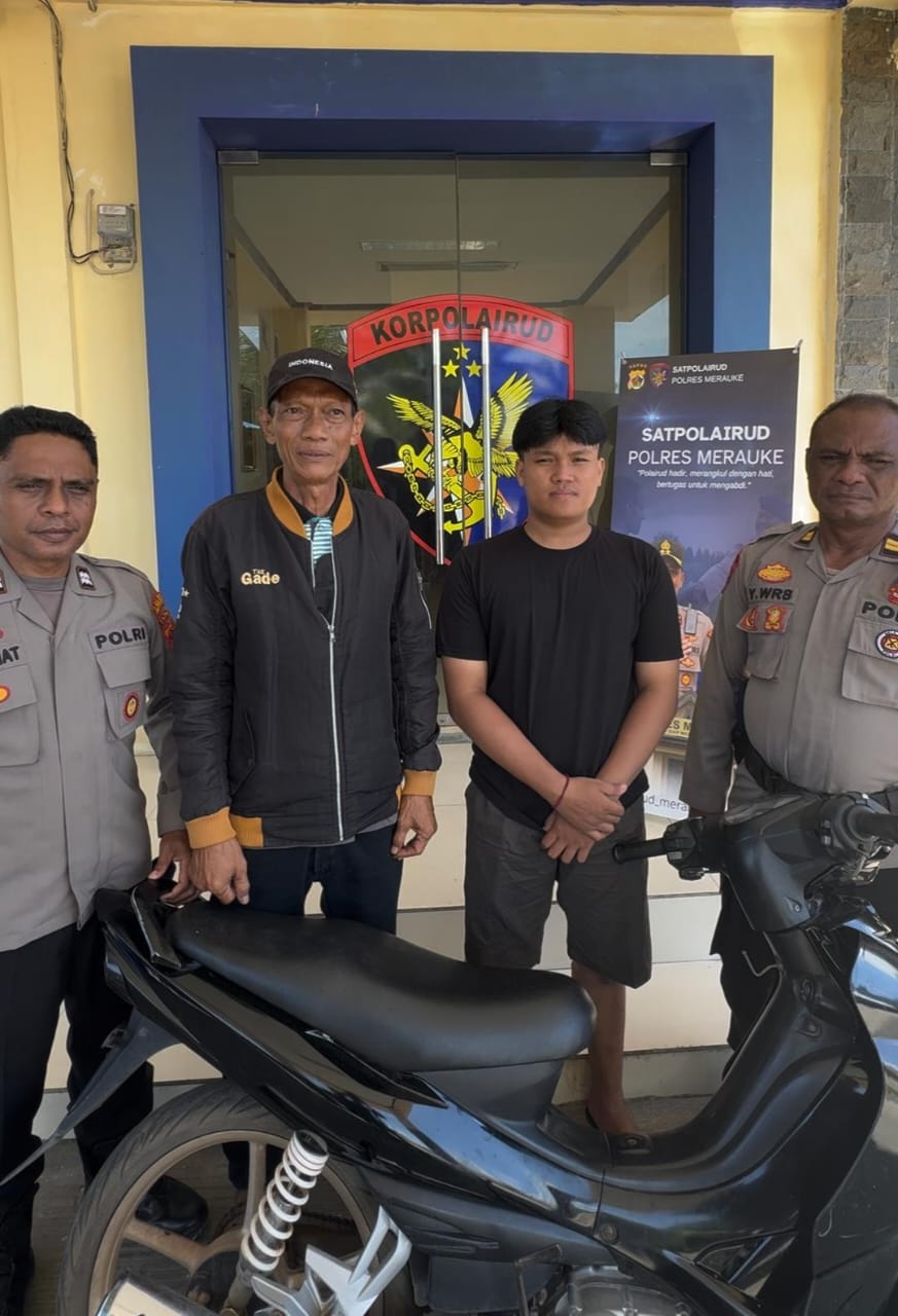 Sepeda Motor Warga Merauke Dicuri, Berhasil Ditemukan Polisi dalam Waktu Tiga Jam, Warga beri Ucapan terima kasih