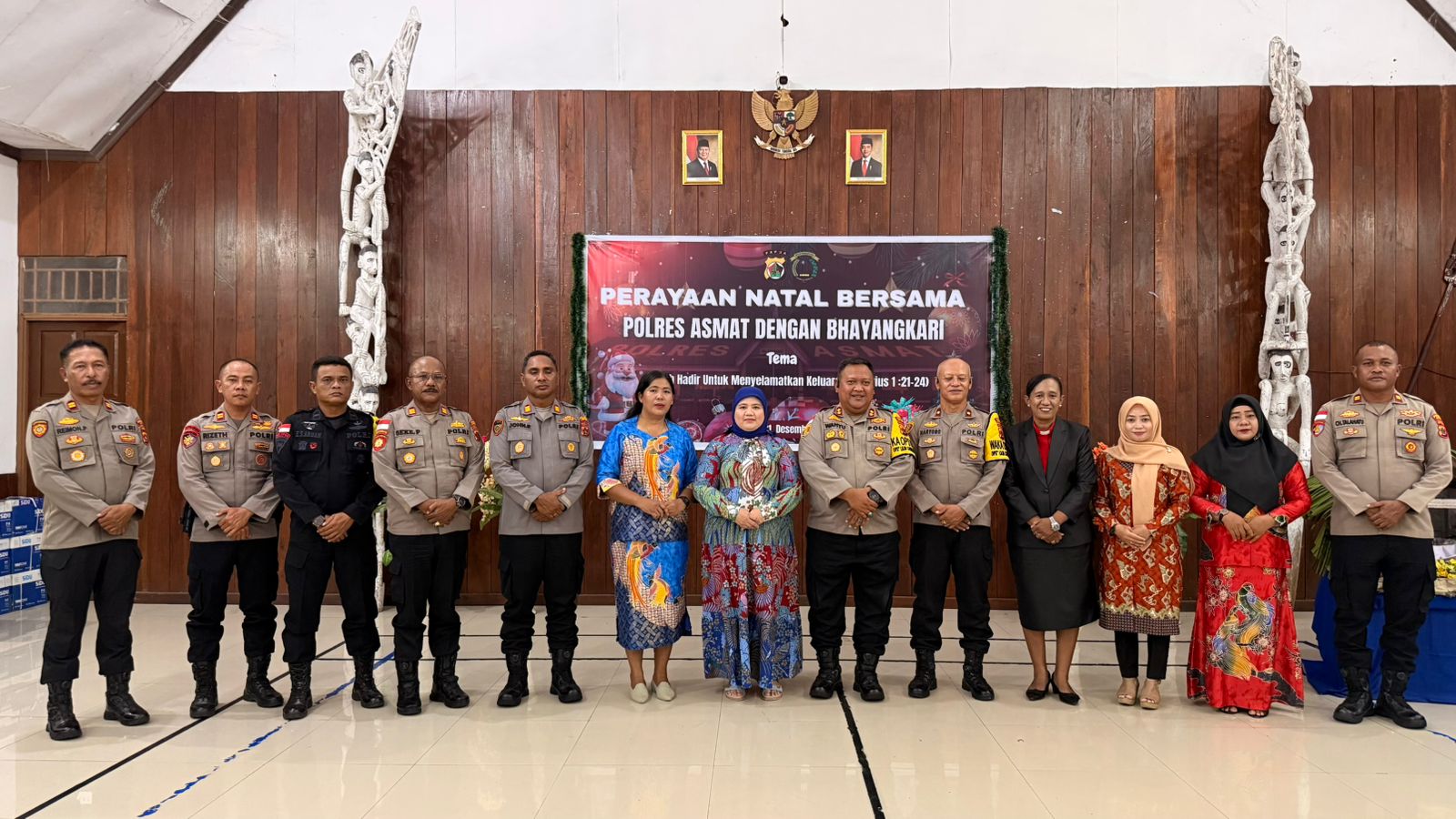Ibadah Perayaan Natal Polres Asmat Bersama Bhayangkari Berlangsung Khidmat