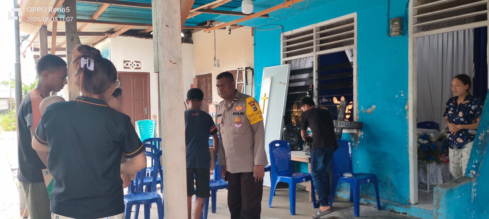 Bhabinkamtibmas Kelurahan Wanagon Sambangi Rumah Duka Warga RT 13