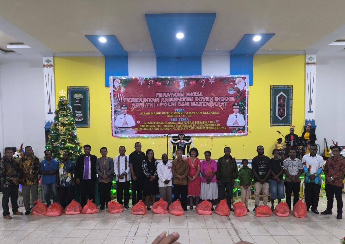 Polres Boven Digoel hadiri Gelar Perayaan Natal Bersama ASN, TNI-Polri dan Masyarakat.