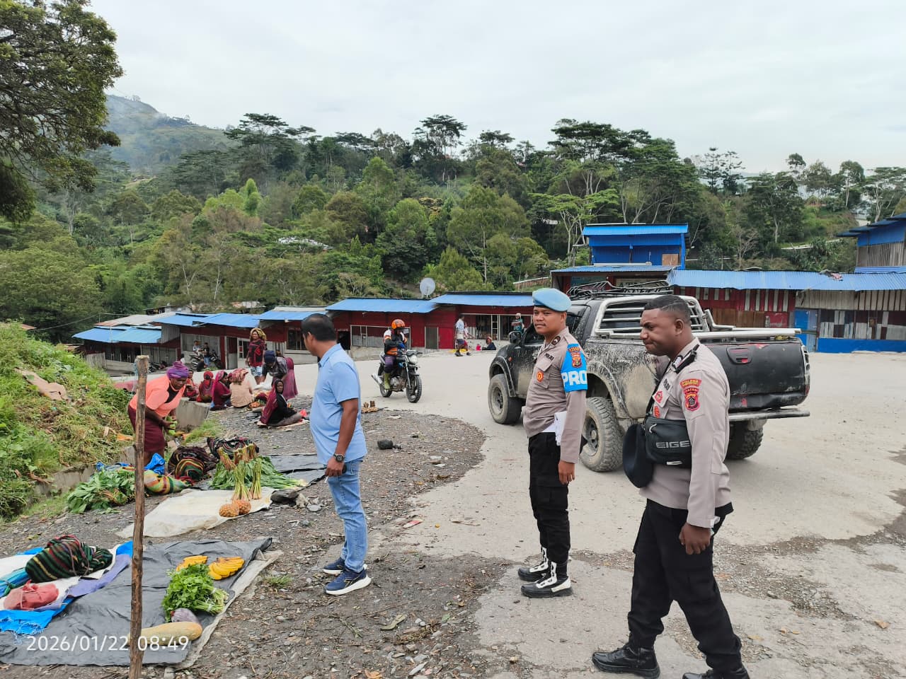 Jaga Kamtibmas, Polres Tolikara Laksanakan Patroli Pagi Rutin
