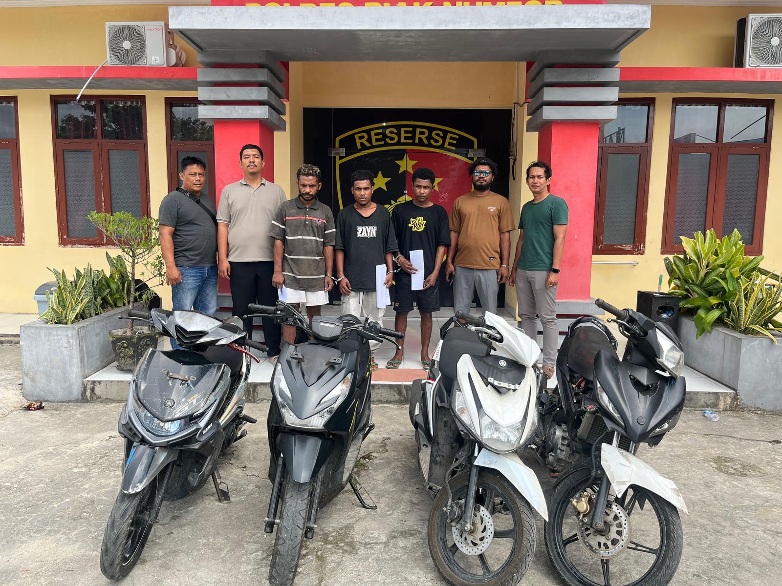 Polres Biak Tangkap 3 Pelaku Curanmor , 4 Motor Berhasil Disita