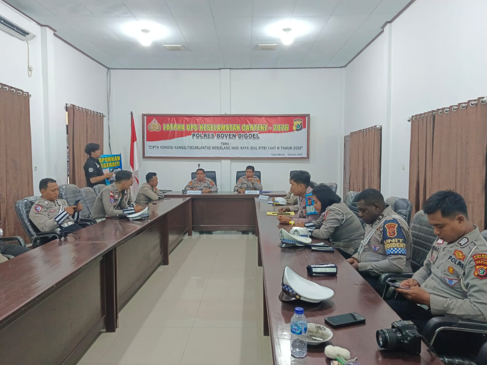 Polres Boven Digoel Gelar Latpraops Operasi Keselamatan Cartenz 2026.