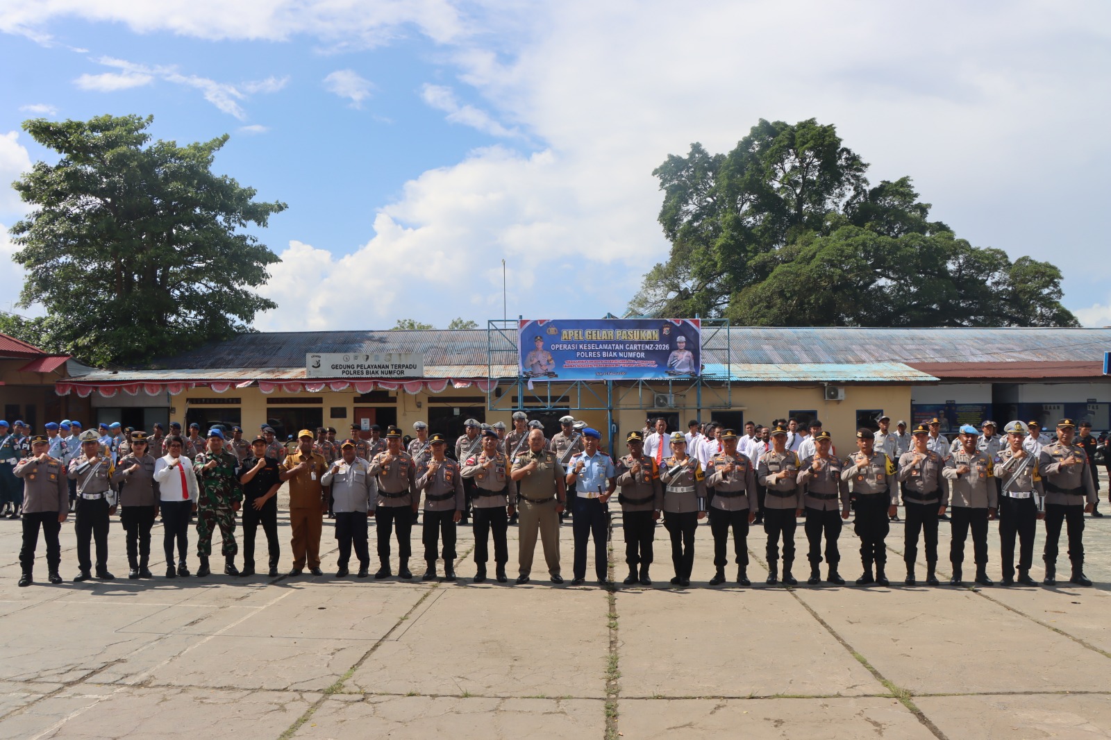 Operasi Keselamatan Cartenz 2026, Polres Biak Numfor Laksanakan Apel Gelar Pasukan