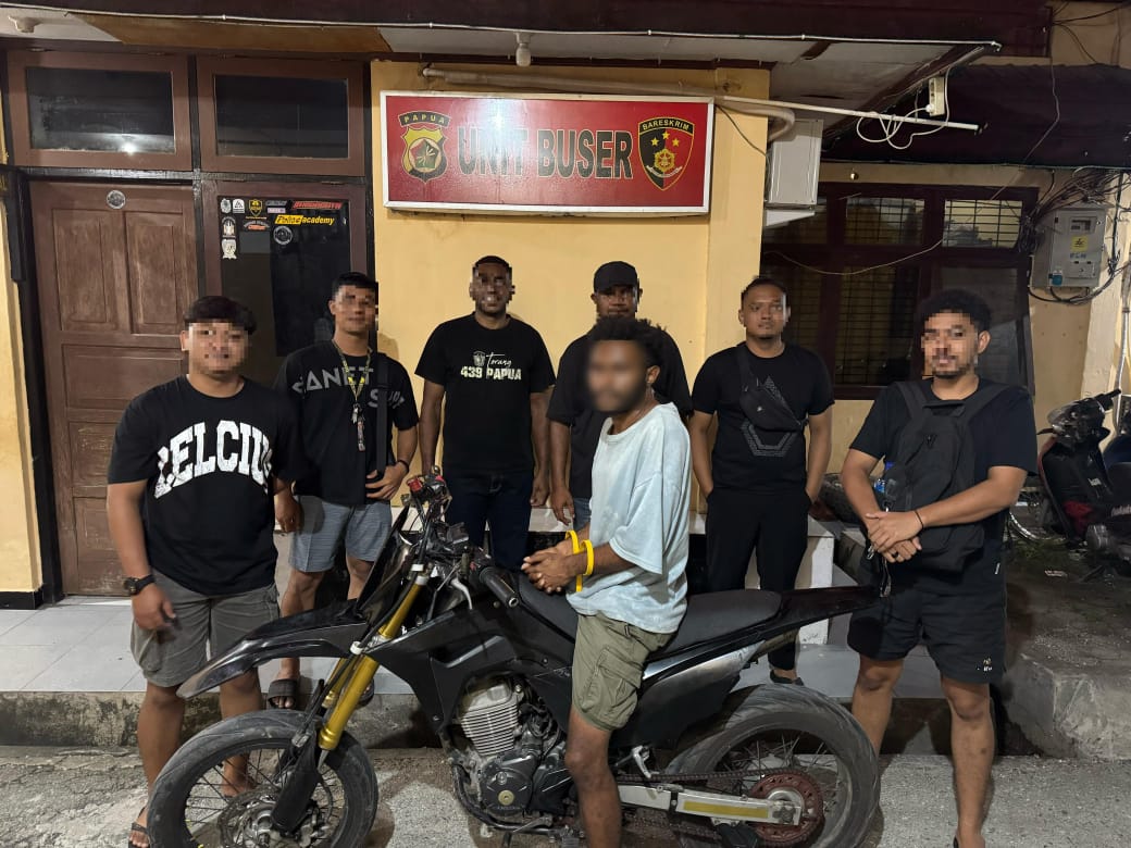 Sat Reskrim Polres Jayapura Amankan Pelaku Penadah Curanmor di Perumnas Waena