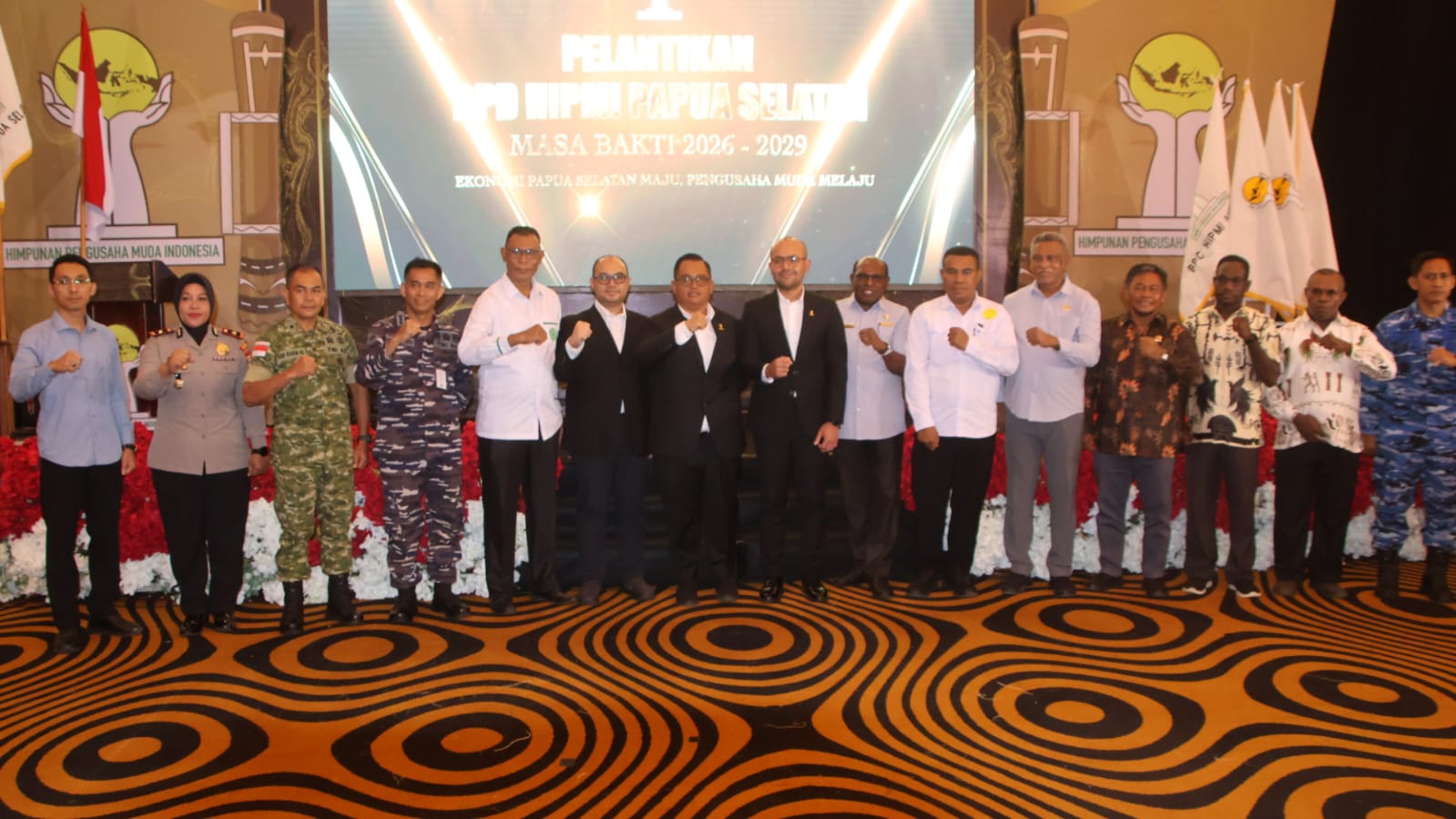 Wakapolres Merauke Hadiri Pelantikan BPD HIPMI Papua Selatan Periode 2026–2029