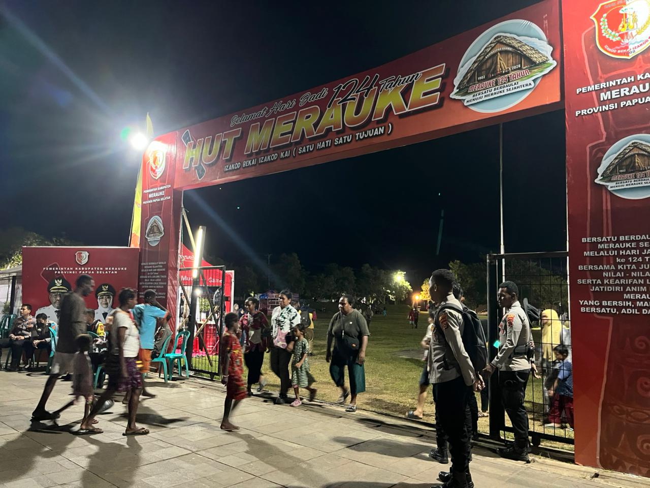 Pengamanan Hari Ke-3 Pasar Malam Hari Jadi ke-124 Merauke