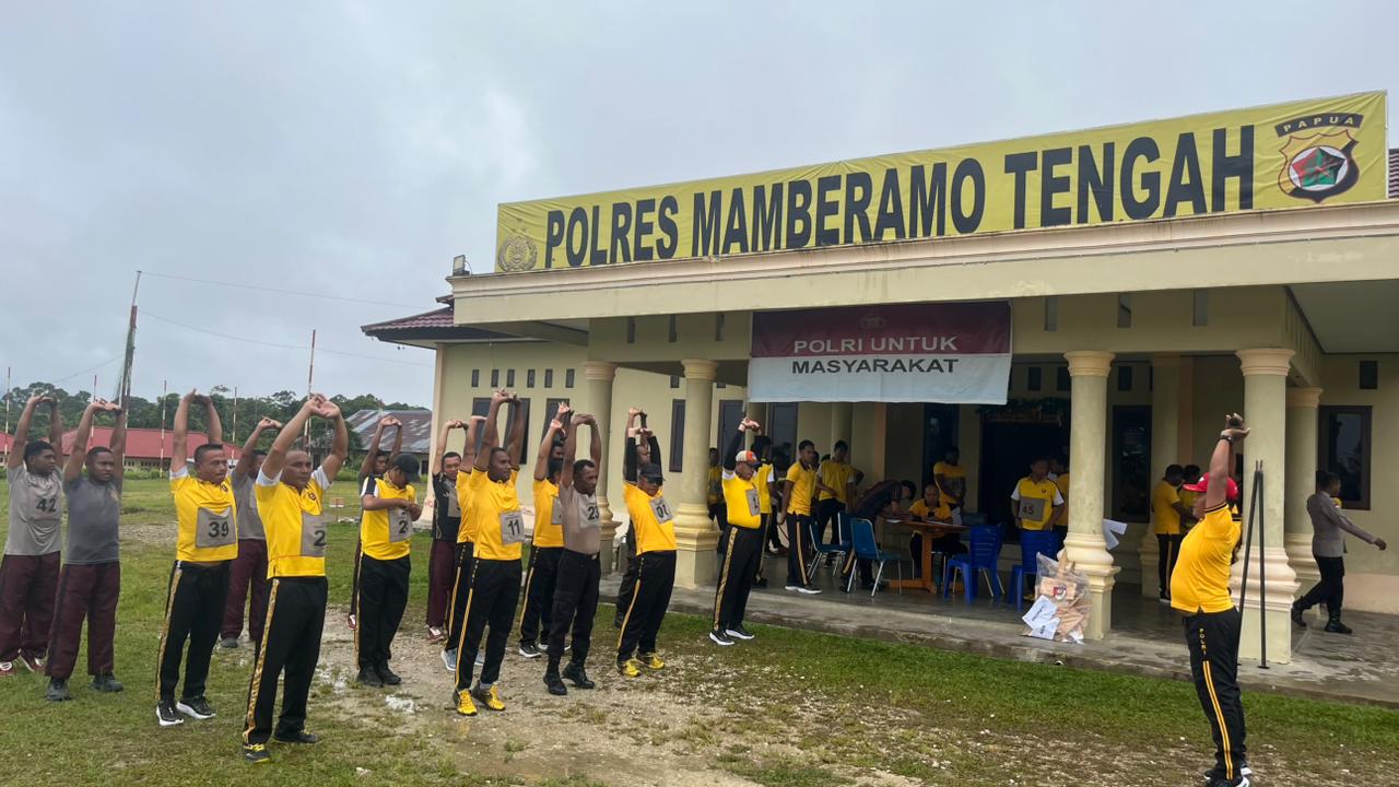 Polres Mamberamo Tengah Gelar Kesamaptaan Jasmani Semester I Tahun 2026