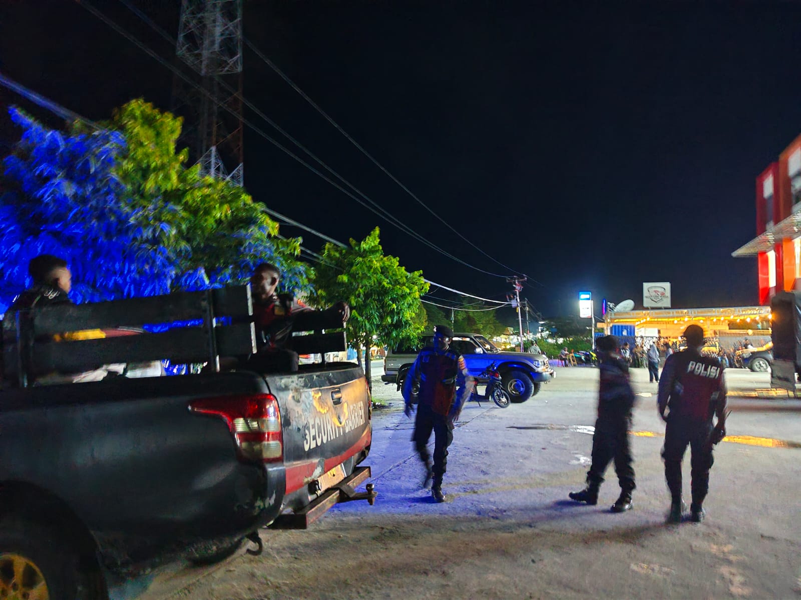 Patroli Pos Shelter Sat Samapta Polres Sarmi, Pantau Ibadah Tarawih di Kota Sarmi