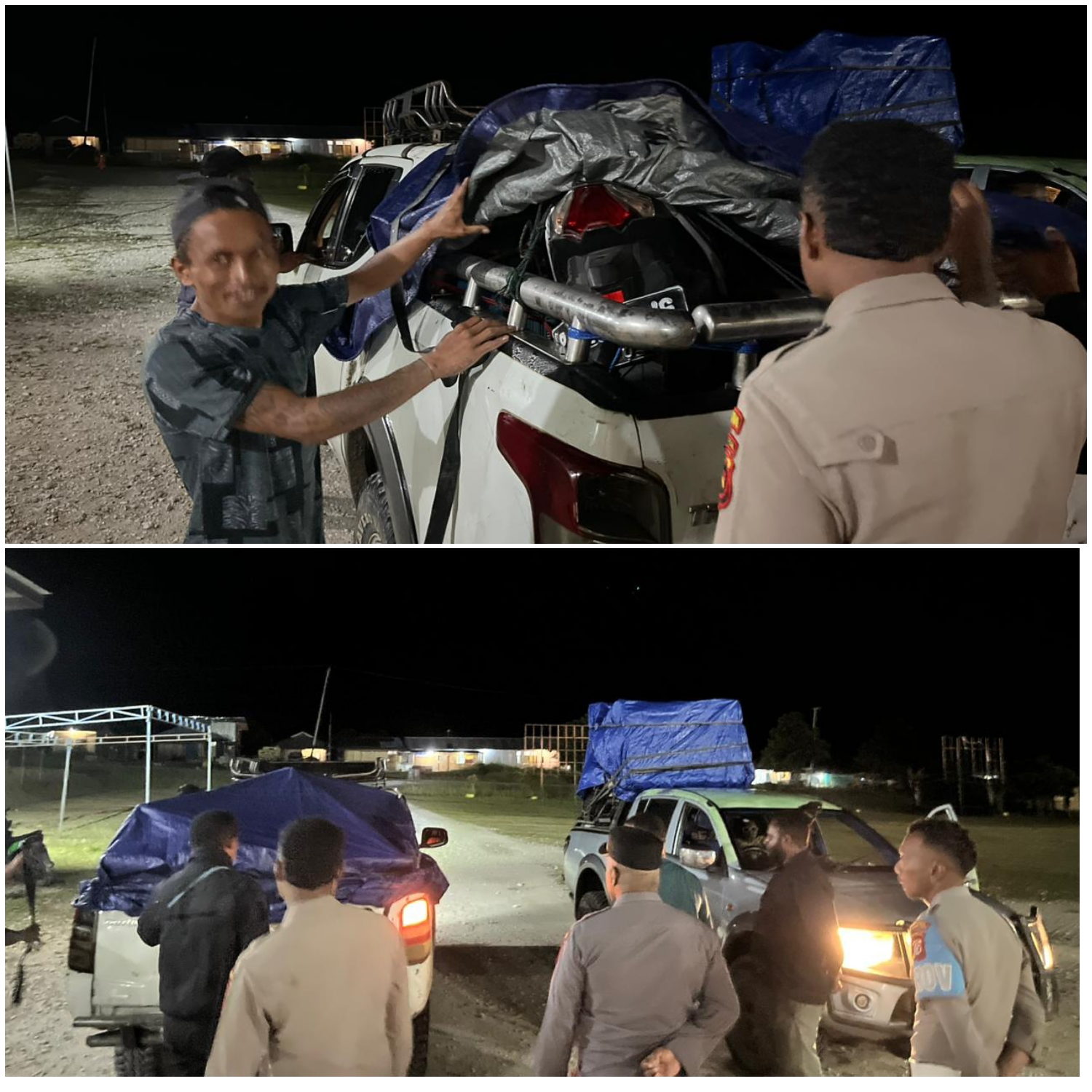 Cipta Kondisi Rutin, Personel Piket Fungsi Polres Mamberamo Tengah Intensifkan Razia Kendaraan Pada Malam Hari