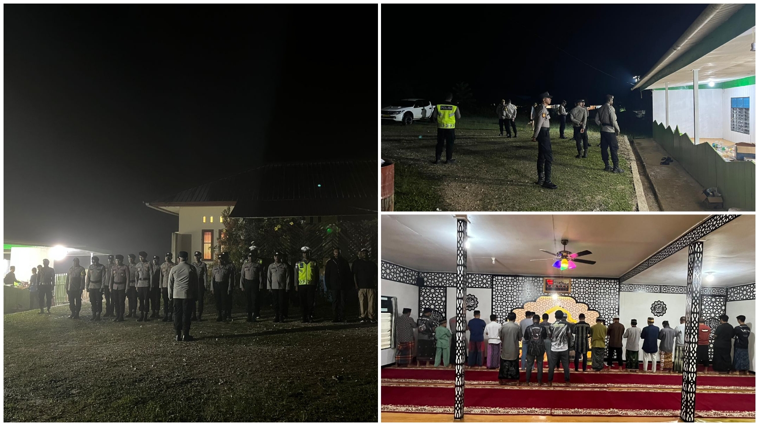 Pengamanan Sholat Tarawih Hari ke-7 Ramadhan 1447 H di Masjid Al Muhajirin Polres Mamberamo Tengah Berjalan Aman dan Kondusif