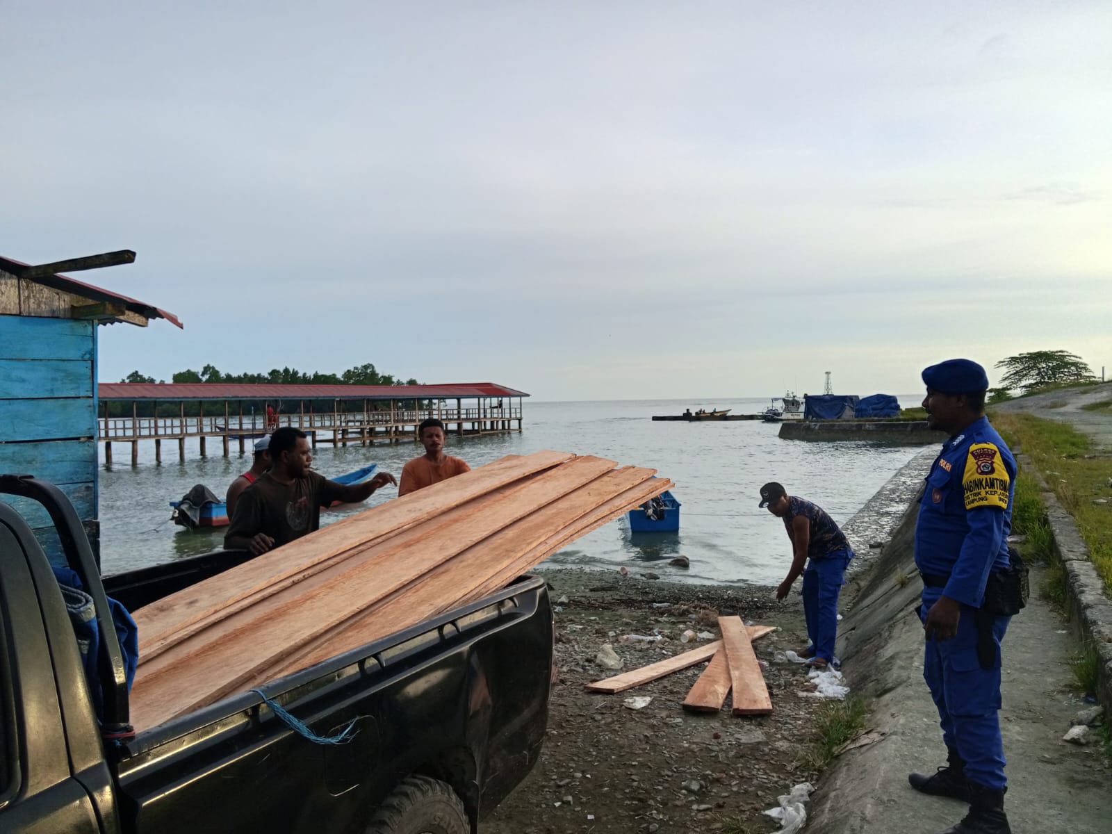 Sat Polairud Polres Supiori Sampaikan Pesan Kamtibmas Kepada Masyarakat