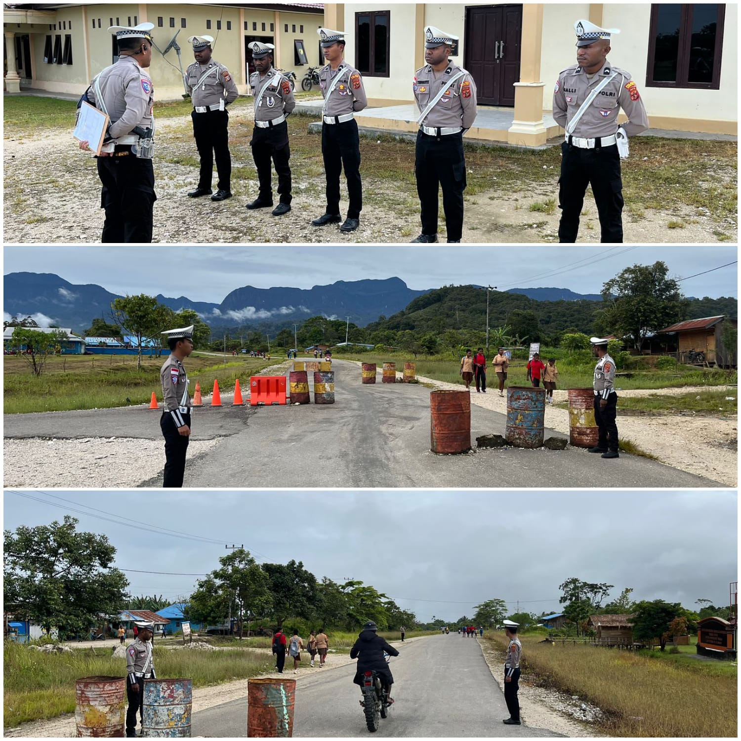 Strong Point Pagi, Polres Mamberamo Tengah Wujudkan Lalu Lintas Aman dan Tertib di Kobakma