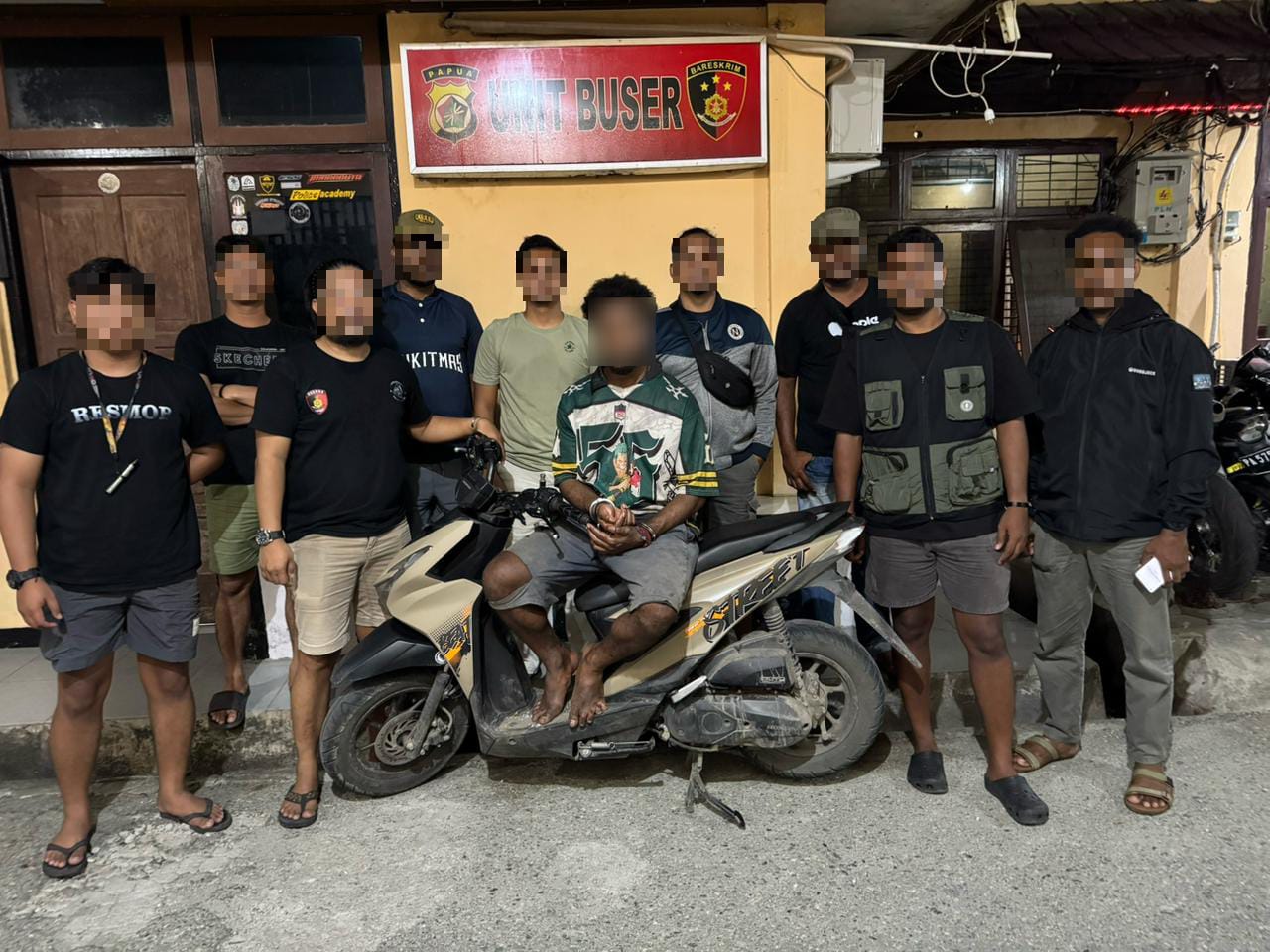 Satreskrim Polres Jayapura Amankan Pelaku Curanmor dan Barang Bukti di Jayapura Selatan