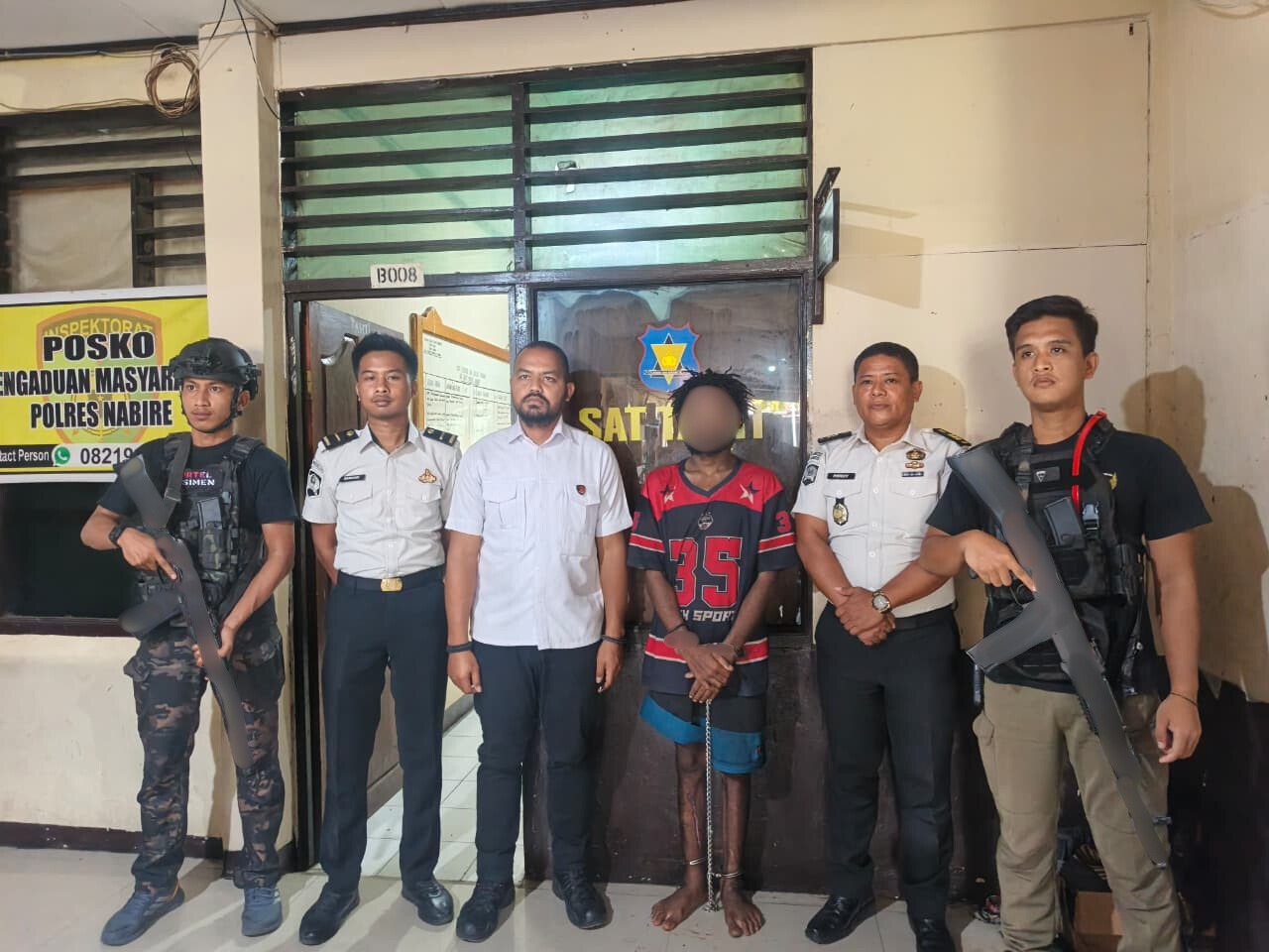 Polres Nabire Kembalikan DPO Lapas Kelas II B Nabire ke Pihak Lapas