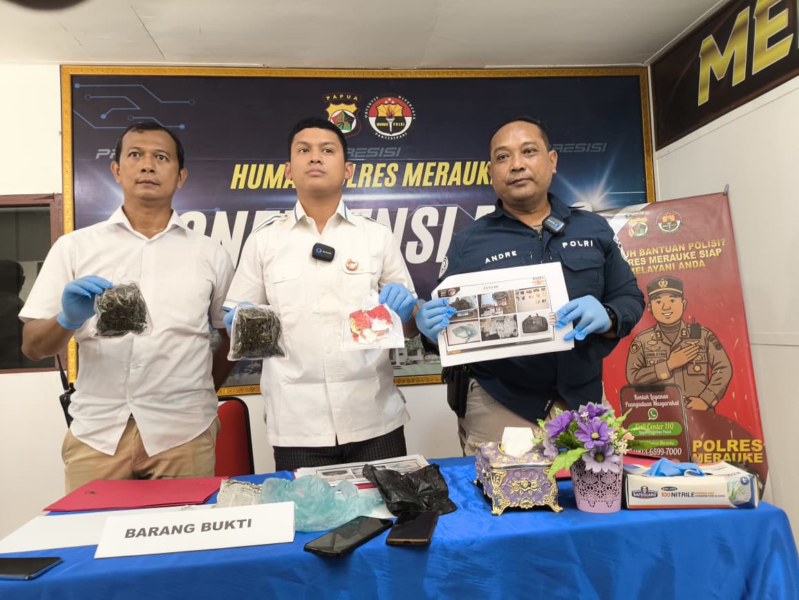 Satresnarkoba Polres Merauke Berhasil Ungkap Kasus Peredaran Ganja, Amankan 84,87 Gram Barang Bukti