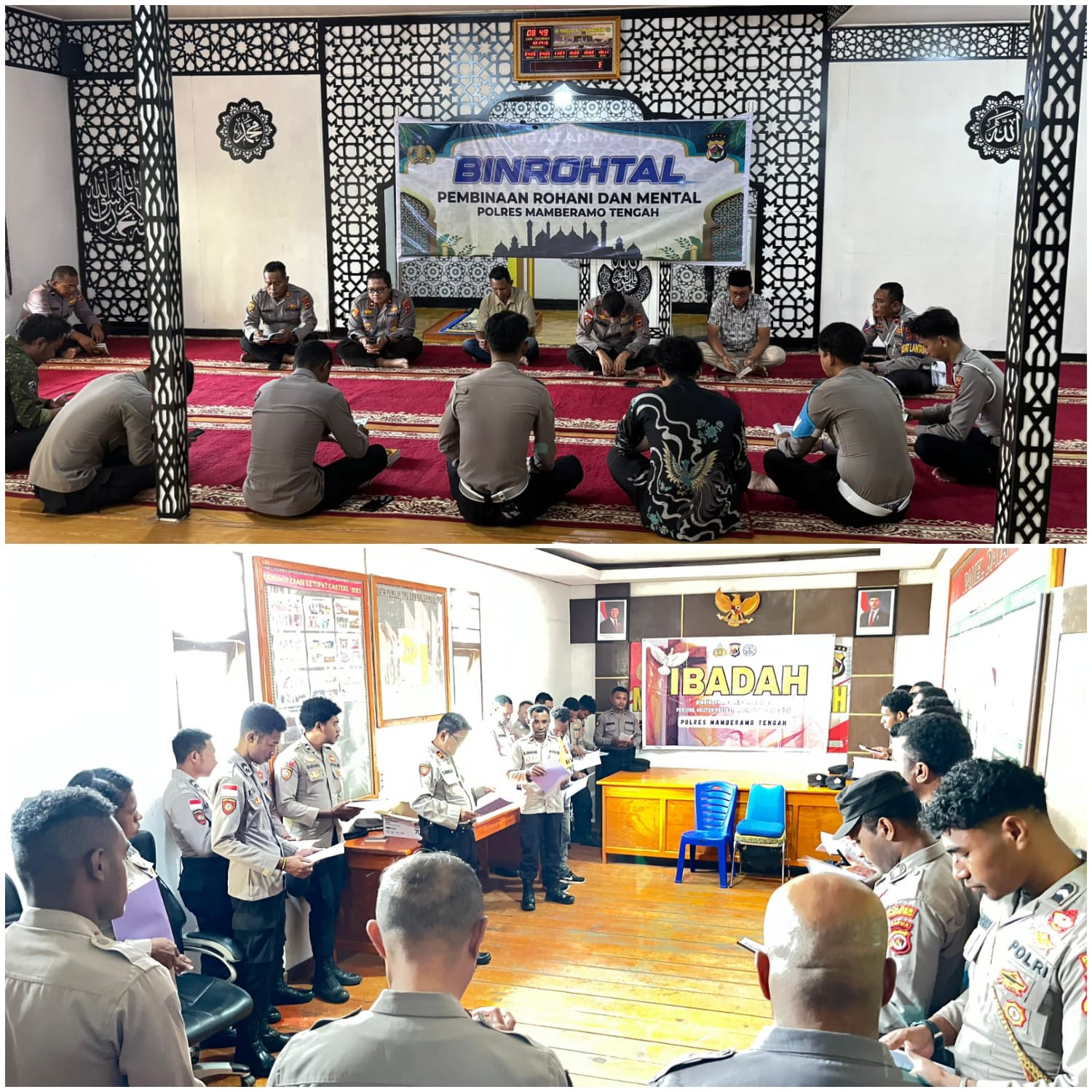 Binrohtal Polres Mamberamo Tengah Bentuk Mental dan Iman Anggota