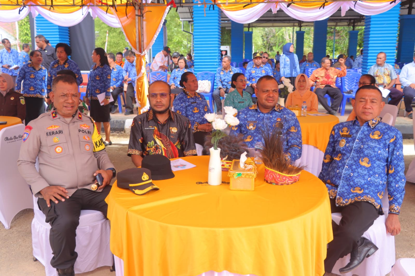 Kapolres Supiori Hadiri Syukuran 1 Tahun Kepemimpinan Bupati dan Wakil Bupati Supiori