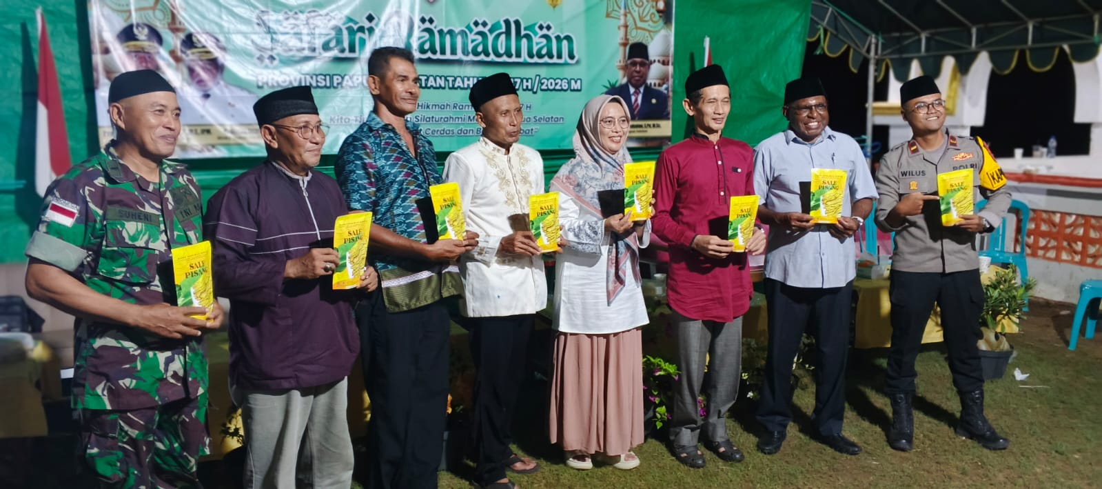 Kapolsek Tanah Miring Hadiri Safari Ramadhan Provinsi Papua Selatan di Kampung Amun Kay