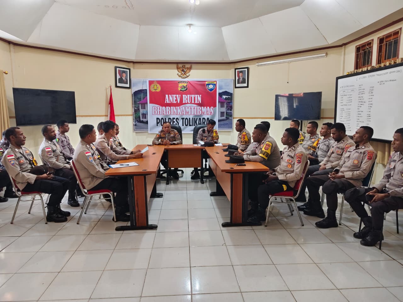 Anev Rutin Bhabinkamtibmas Polres Tolikara : Kapolres Tolikara Tekankan Profesionalisme dan Ketertiban Pelaporan