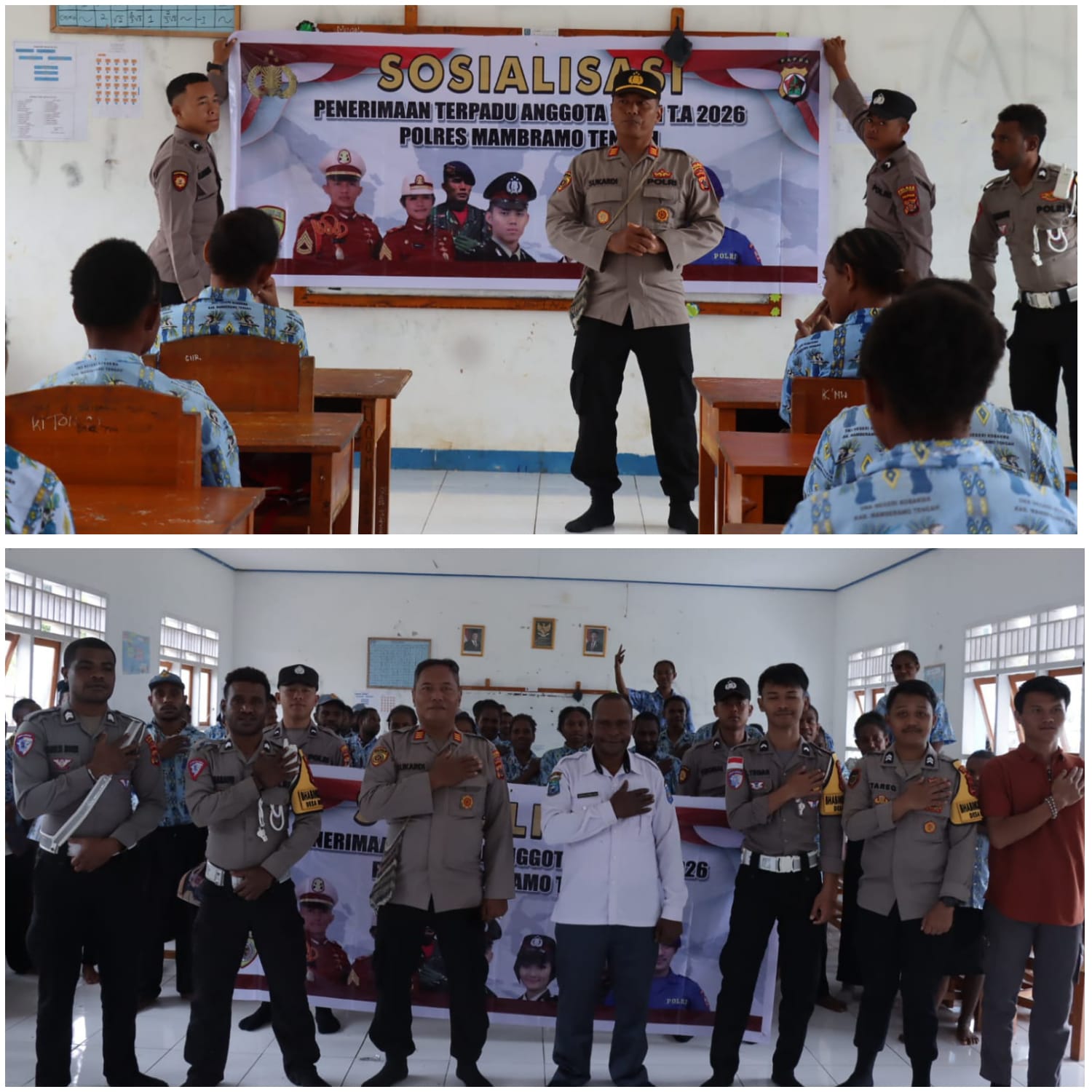 Polres Mamberamo Tengah Sosialisasikan Penerimaan Anggota Polri 2026 di SMA Negeri 1 Kobakma