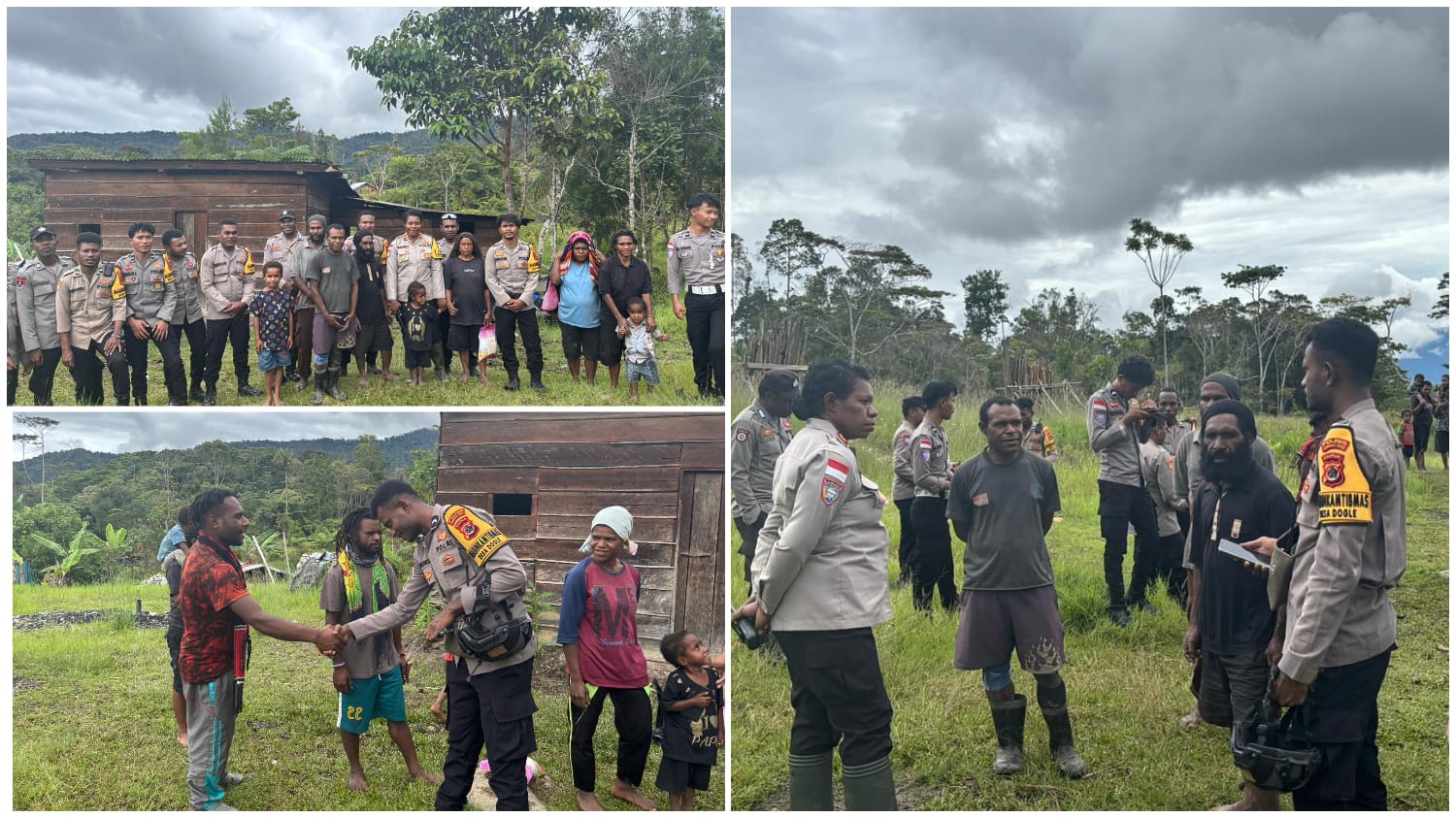 Sat Binmas Polres Mamberamo Tengah Salurkan Sembako dan Tingkatkan Silaturahmi dengan Warga Desa Yalimek