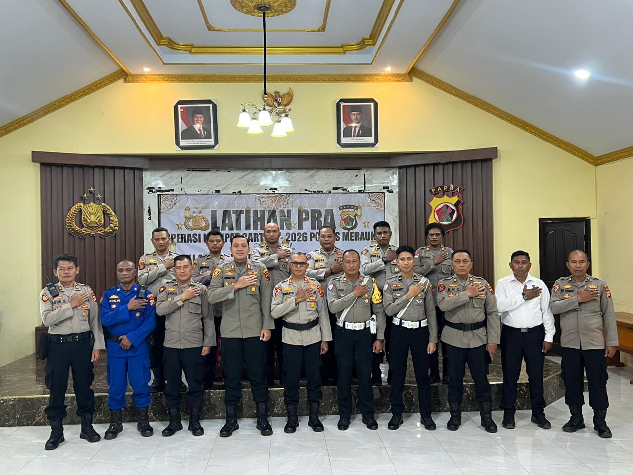 Pelaksanaan Latihan Pra Operasi Ketupat Cartenz 2026 Polres Merauke jelang Perayaan Idul Fitri 1447