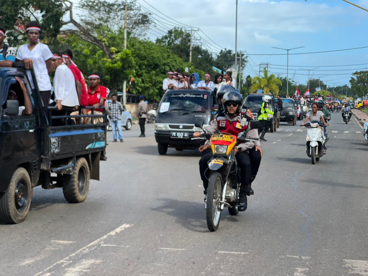 *Amankan Pawai Akbar Simfoni Merah Putih, Polres Merauke Kerahkan 125 Personel